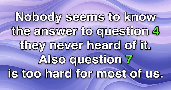 Join in this knowledge quiz.
