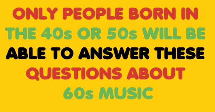 Banner for Pop music quiz from the 1960s